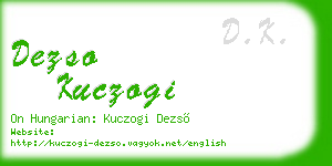 dezso kuczogi business card